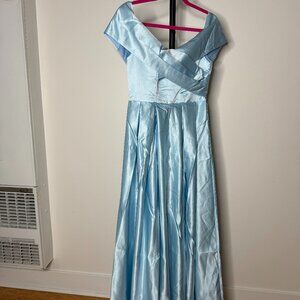 NEW FAERIESTY Ice Blue Satin Bridesmade Mother-of-Bride Gown dress